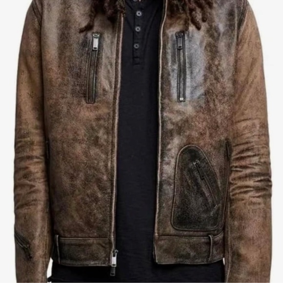 John Varvatos - James Racer Leather Jacket - Desert Sand - EU 52 / US 42 - Picture 3 of 7